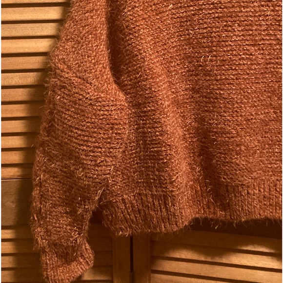 Woven Heart Rust Soft, Fuzzy and Cuddly Cropped Cardigan - Picture 14 of 16